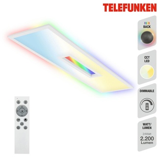 Telefunken Panel »CCT LED Panel CENTERBACK«, Leuchtmittel LED-Board LED fest integriert, RGB, Backlight, CCT, inkl. Fernbedienung, dimmbar, 100x25x6,3 cm, weiß