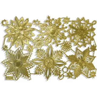 Kunze Medaillen Orden Schneestern Sortiment, Gold, aus geprägtem Papier