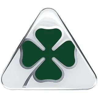 Alfa Romeo Offizielle 3D Aufkleber, Grüner Vierblättriger Kleeblatt, 10 cm