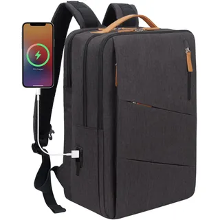 Hp hope Laptop Rucksack Business Rucksack Damen, Rucksäcke Herren 15,6 Zoll Laptop, 22L Handgepäck Reisetasche mit USB-Anschluss, Wasserdicht Backpack Reisen Arbeit Flugzeug Schwarzplus