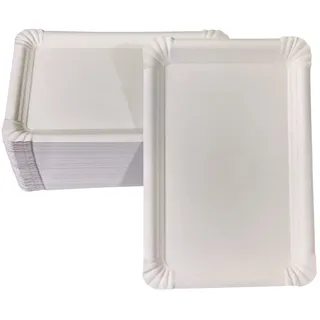 LogiPack GeRo 100 flache Pappteller weiß eckig 16 x 23 cm