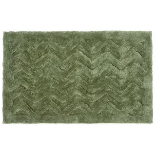 Homescapes Badematte Rutschfeste Hochflor-Badematte mit Chevron-Muster, grün, Höhe 30 mm, 50 x 80 cm grün