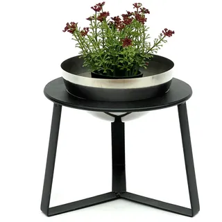 DanDiBo Ambiente Blumenhocker 18 x 34 cm Schwarz Silber