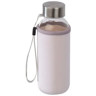 MacMa Glas Trinkflasche mit Neoprenüberzug / 300ml / Farbe: transparent