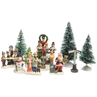 Kaemingk Lumineo Dekofiguren Weihnachtsdorf Polyresin 6-7 cm bunt 10 Stück