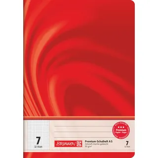 Brunnen Schulheft Vivendi A5 7 mm kariert, Lin. 7 rot