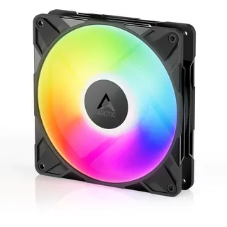 Arctic P14 Pro Reverse A-RGB – 140 mm Premium-Lüfter mit Reverse Airflow, PWM-Lüfter mit Y-Kabelsplitter, 400-2650 rpm, 0 rpm <5% PWM, 5V Digital RGB, Hydrodynamisches Gleitlager, 4-Pin - Schwarz