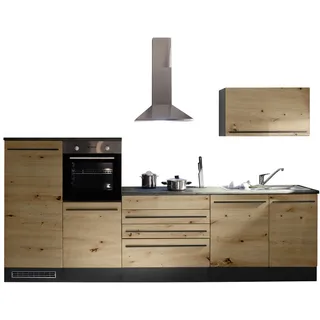 BASIC by Balculina Küchenzeile Jazz 320 cm anthrazit/artisan eiche/metallic braun/anthrazit/braun