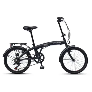 WYNN Faltrad 20 Zoll FOLD1.0 schwarz Rahmenhöhe 27 cm Damen Herren Klapprad