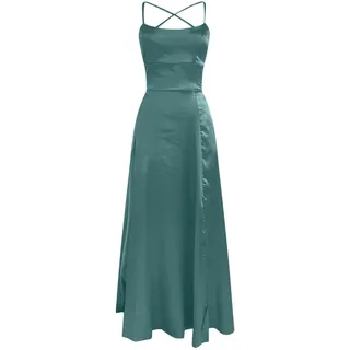 Dyhxuan Cocktailkleid Damen Elegant für Hochzeit Lange Abendkleider Abschlusskleider Festlich Kleider Hochzeitsgast Satin Abendkleid Ballkleider Brautkleid Bodenlang Maxikleid Blau Grün Schwarz - S