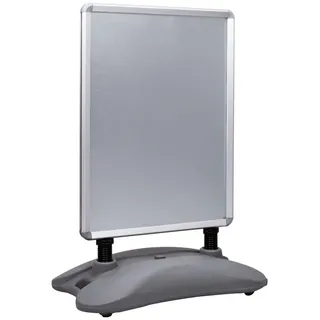 vidaXL A1-Plakatständer Wasserbefüllbar Grau Aluminiumlegierung