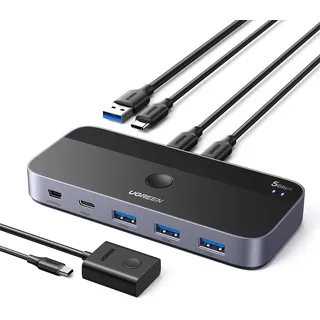 UGREEN USB C Switch 2 PC 5 Gbps 2 In 4 Out USB Umschalter 2 PC