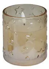 LED Kerze Arges Sterne Amber 8,5x10cm