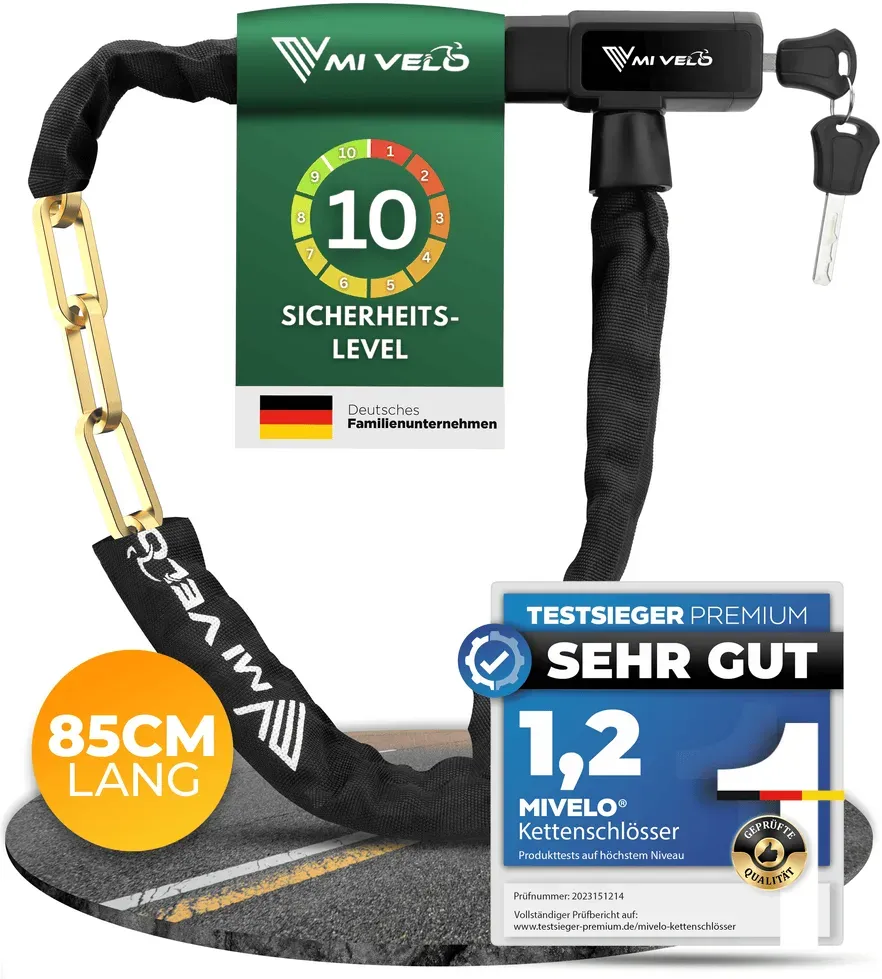 Fahrradschloss mit Vierkant-Kette & Schlüssel 85/100cm - oft gekauft,Zubehör