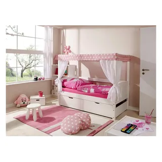 Mini Kiefer weiß inkl. 2 Schubkästen stern-rosa