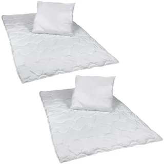 Steinmann 2 Stück Premium Steppbettdecken Set, Steppbett 135 x 200 cm mit Kopfkissen 80 x 80 cm