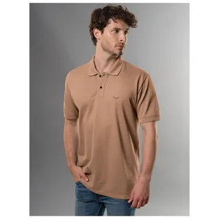 TRIGEMA Poloshirt TRIGEMA "TRIGEMA Poloshirt DELUXE Piqué", Herren, Gr. M, braun (haselnuss), 100% Baumwolle, Basic, Kurzarm, Shirts