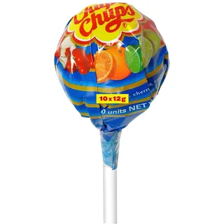 Chupa Chups Mega Lutscher, XXL Lolli enthält 10 Mini Frucht-Lollis in 6 Geschmacksrichtungen, in drei Farben erhältlich, passend für Geburtstag & Weihnachten