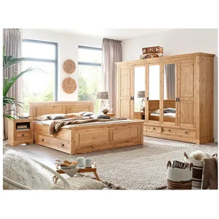 expendio Schlafzimmer-Set Kimberly 18K, (Spar-Set, 9-tlg), Kiefer / Eiche gebeizt geölt beige