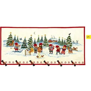 Eva Rosenstand Clara Wæver Eva Rosenstand Wandbehang Kreuzstich Set Adventskalender, Zwerge im Schnee",