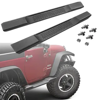 TDHLW Trittbretter im OE-Stil, Nerf-Stangen, Trittbretter, passend für 2007-2017 Jeep Wrangler JK JKU 2-türiges schwarzes Außenzubehör