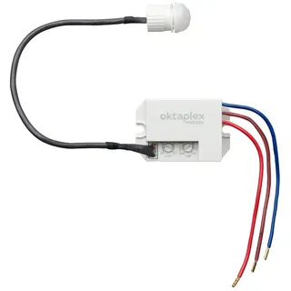 oktaplex motion Oktaplex Jan Einbau-Bewegungsmelder Aussen IP65 / IP20 360° klein 8m 230V mit Dämmerungssensor, Weiß Matt