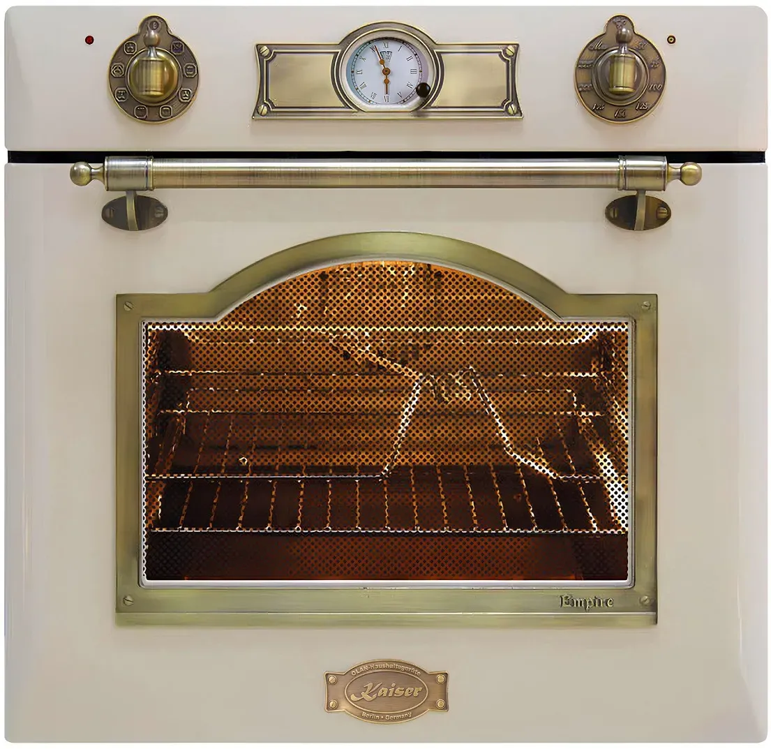 Kaiser EH 6355 ElfEm Einbau-Backofen – Retro Elektrobackofen, Autark, 60 cm, 67L, 8 Funktionen, Elfenbein