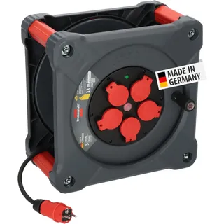 Brennenstuhl Professional Baustellen-Kabeltrommel KA 3100 5 IP44 (33m H07RN-F 3G1,5 Kabel in schwarz, 5 Schutzkontakt-Steckdosen, Baustelleneinsatz und ständiger Einsatz im Freien, Made in Germany)