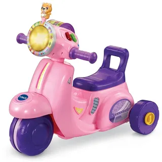 VTech - Interaktiver 3-in-1-Scooter-Träger, Rosa, Babytragrad, skalierbares Dreirad mit interaktivem Erlebnisbrett, Aktivitäts- und Entwicklungsspielzeug, Geschenk für Babys ab 1 Jahr – Inhalt auf