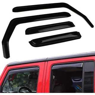 Autofenster Windabweiser für Jeep Wrangler JK 2007-2017,4door, Auto Windabweiser Regenabweiser, Vorne Hinten Regenschutz Seitenfenster Sonnenschutz Deflektor Zubehör
