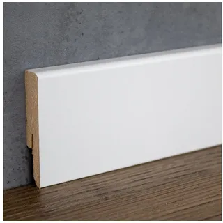 PROVISTON Sockelleiste 12 x 58 x 2400 mm mdf Fußleiste Weiß | PROVISTON