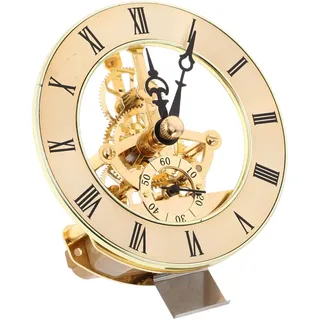 Warmhm Globusuhr Weltkarte Uhr DIY Uhr Set Uhr mit Weltkarte Romanische Ziffern Uhr Weltkugeluhr Zifferblätter Tischuhr Basteluhr versenkter Uhrwerk-Einsatz Uhrenbausatz Metall Golden