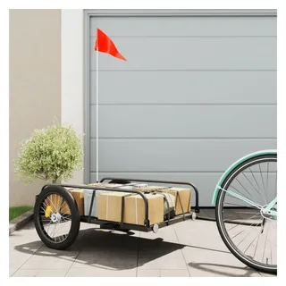 vidaXL Fahrradanhänger Schwarz 135x70x37 cm Eisen