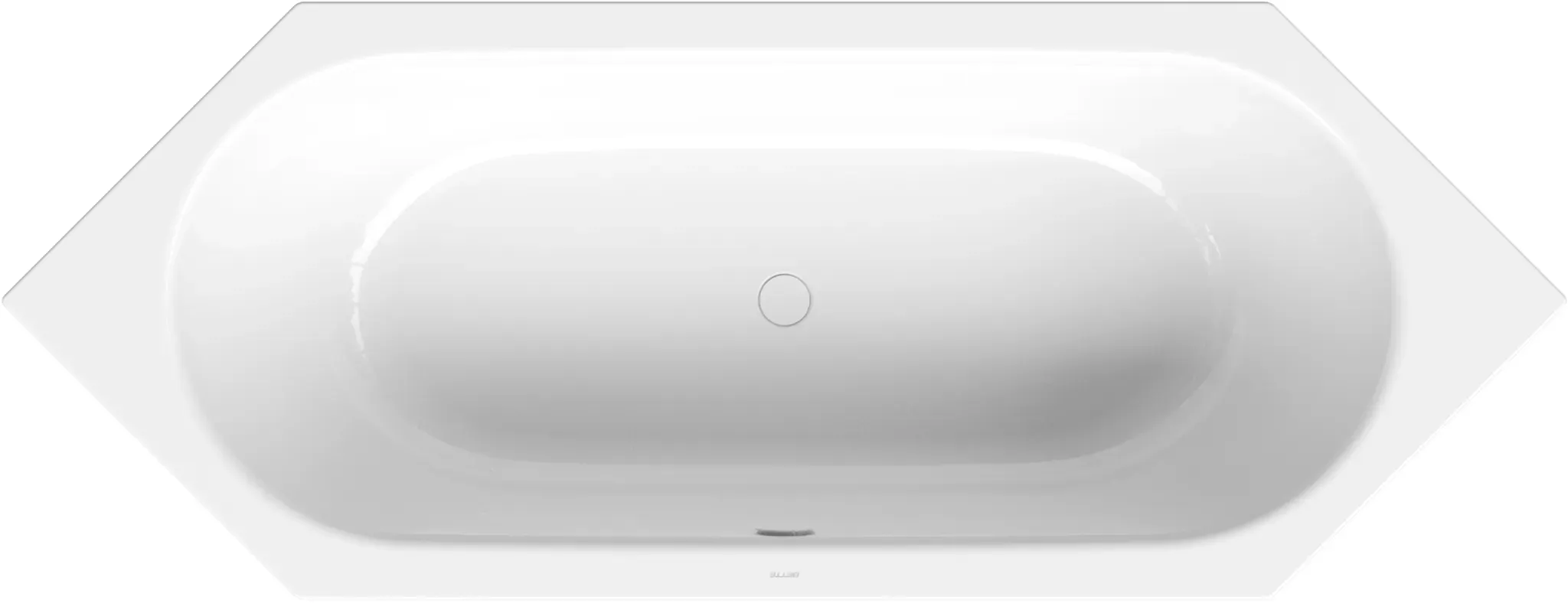 BetteStarlet Hexa Einbau-Badewanne, Sechseck, 2-Sitzer, ovale Innenform, 1880x700x420mm, 2040-000AS, Farbe: Weiß mit Antirutsch Sense