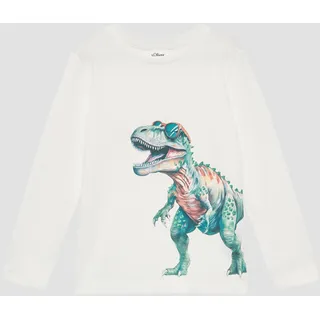 s.Oliver Longsleeve mit Fotoprint und 3D-Effekt - weiß|creme - 104/110