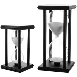 MIVIDE Sanduhren Set, Dekorative Sanduhr 30 60 Minuten, Große Sanduhr, Sanduhr-Timer Hölzern Rahmen, Sanduhren Set für Kinder, Geschenke, Küche, Büro, Home Deco, Spiel Timing