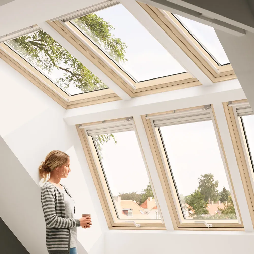 VELUX Lichtlösung PANORAMA GPL MK06 SB0W3BK2 klar lackiert 3 mal GPL und 3 mal GGL inklusive PANORAMA-Eindeckrahmen EBW THERMO Alu