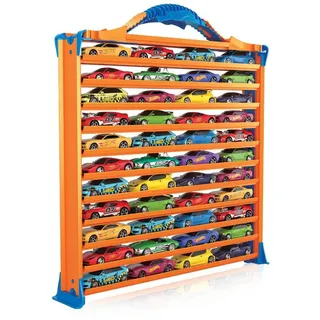 Hot Wheels Rack N' Track Aufbewahrung für 44 Autos oder anderes Spielzeug – Schaukasten, Setzkasten, Sammelkoffer, Sammelbox, Mehrfarbig, Autos sind Nicht enthalten. (HWCC9)