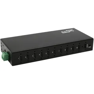 Exsys USB 3.2 Gen 2 Metall HUB, 10x C-Anschlüsse