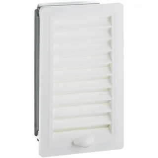 LE SANITAIRE Upmann Lueftungsgitter Kunstst. 10x21 verstellbar mit Einbaur. weiß, 1 Stück, 50142