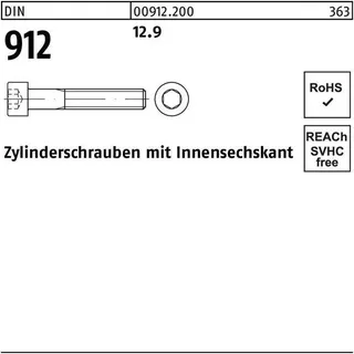 Hörger & Geßler DIN 912/ISO 4762 Zylinderkopf-Schaftschraube M6x120 Stahl 12.9 blank ISK