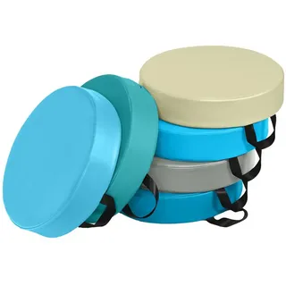 KOMFOTTEU Bodenkissen, Stuhlkissen mit Griff, aus Kunstleder & Schaumstoff blau