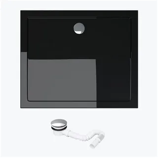 doporro Duschtasse Duschwanne 100x120x4 flach inkl. Ablaufgarnitur DIN-Anschlüsse für bodenebene Montage geeignet Faro2