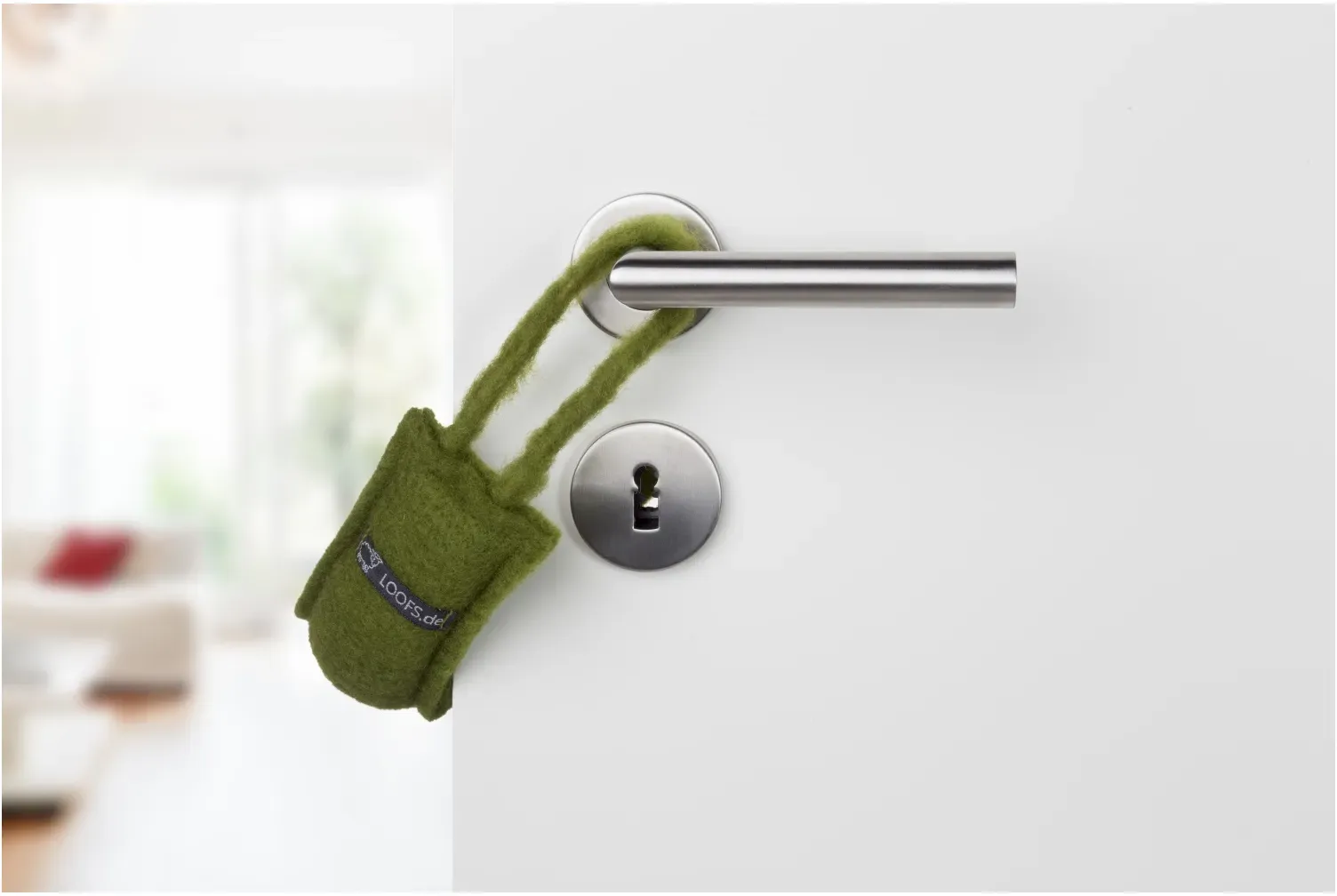 LOOFS-Design Tür Klemmschutz Türstopper Türkordel Doorstop klein FLASCHENGRÜN