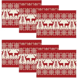Rentier Weihnachten Platzsets 6er Set Winter Xmas Tischset