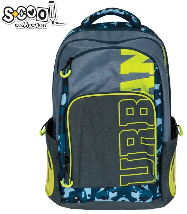 Schulrucksack URBAN-Collection Blue & Green Camouflage