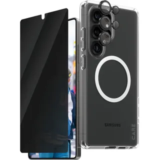 PanzerGlass Care by Flagship 3-in-1 (1 Stk., Samsung Galaxy S25 Ultra), Smartphone Schutzfolie, Transparent, Schwarz