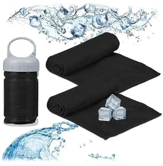 Relaxdays Kühlendes Handtuch, 2er Pack, Mikrofaser, Kühltücher Hals, Sport & Fitness