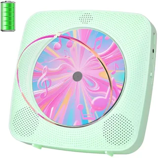 Radio mit CD Player Kinder: Kegaudio Tragbarer CD Players Tragbar mit Bluetooth Lautsprecher Frontanzeige Fernbedienung Unterstützung Timer USB-Wiedergabe AUX-Wiedergabe Grün