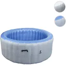 Whirlpool HWC-N97, Ersatz-Pool 4 Personen, In-/Outdoor aufblasbar PVC laminiert, rund Ø180cm ~ grau-blau